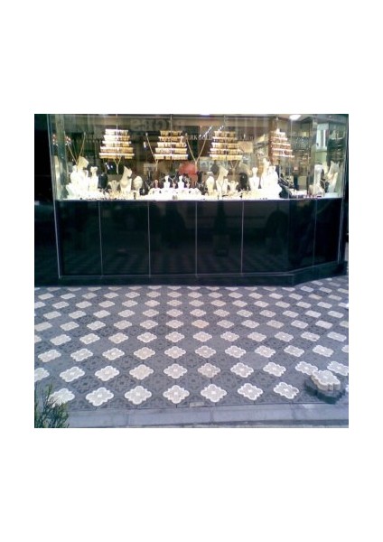 Dekoratif Plastik Yer Döşeme Parke Taşı Kalıbı Küçük Orkide 25 cm 10'lu modelleri