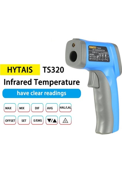 Temassız Dijital Lazer Termometre Yüksek Isı Sıcaklık Ölçer TS320