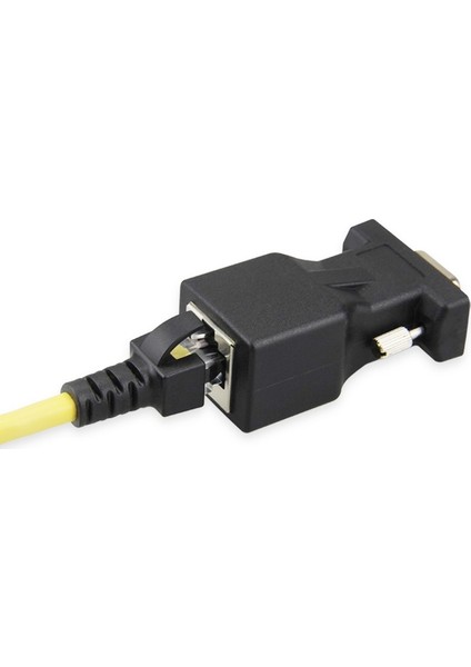 4349 RS232 To RJ45 9 Pin Ethernet Adaptör Ekleme Ek Uzatıcı CAT5E 6 Extender Çevirici Dönüştürücü 30 mt