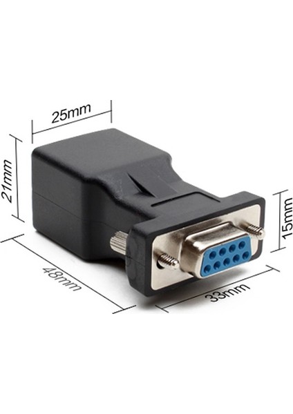 4349 RS232 To RJ45 9 Pin Ethernet Adaptör Ekleme Ek Uzatıcı CAT5E 6 Extender Çevirici Dönüştürücü 30 mt