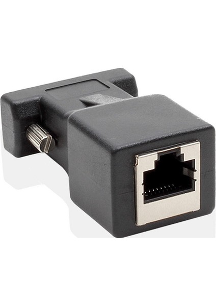 4349 RS232 To RJ45 9 Pin Ethernet Adaptör Ekleme Ek Uzatıcı CAT5E 6 Extender Çevirici Dönüştürücü 30 mt