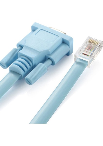 4335 RJ45 To RS232 9 Pin CAT5E 6 Çevirici Dönüştürücü Adaptör Ethernet Kablosu