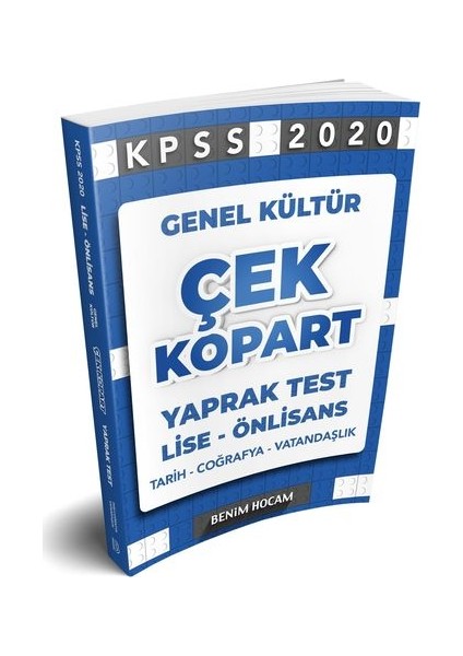 KPSS 2020 Lise-Ön Lisans Genel Kültür Çek Kopart Yaprak Test