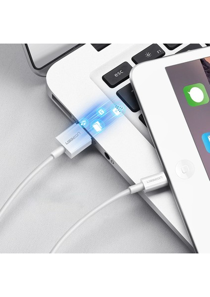 iPhone Uyumlu iOS Şarj ve Data Kablosu MFİ Sertifikalı Beyaz 1 Metre