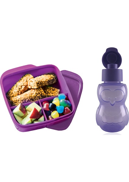 Beslenme Seti (Bölmeli Beslenme Kutusu 550 ml ve Baykyş Desenli Eko Şişe 350 ml)