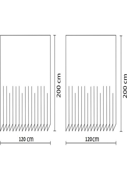 Daisy Banyo Perdesi, Duş Perdesi Çift Kanat 120X200CM Askı Hediyeli