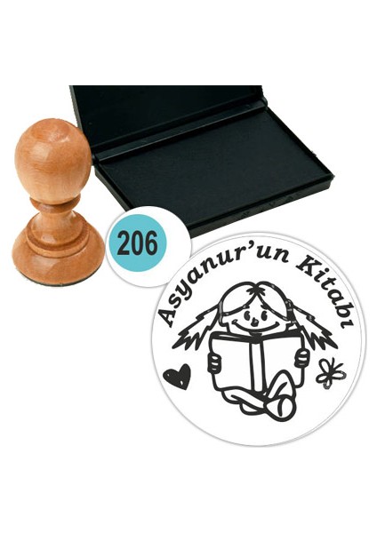 Kişiye Özel Kitap Damgası Kitap Mührü Kaşe Kitap Mühür Özel Damga 206
