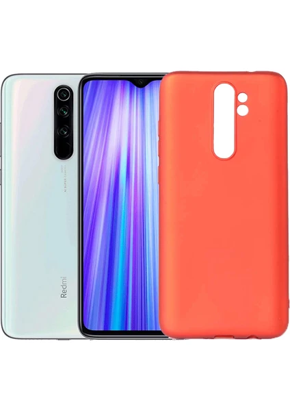 Case 4U Xiaomi Redmi Note 8 Pro Kılıf Klasik Mat Renkli Yumuşak Premier Silikon Kırmızı