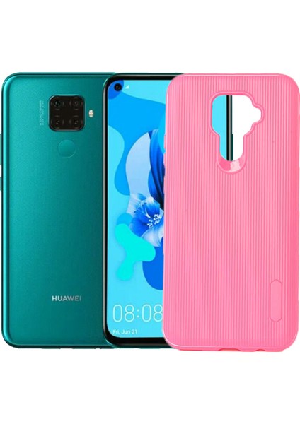 Huawei Mate 30 Lite Kılıf Ultra Korumalı Lux Line Silikon Arka Kapak Koyu Pembe