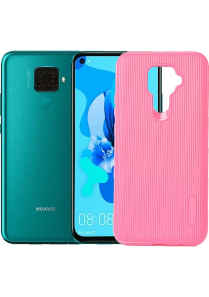 Case 4U Huawei Mate 30 Lite Kılıf Ultra Korumalı Lux Line Silikon Arka Kapak Koyu Pembe