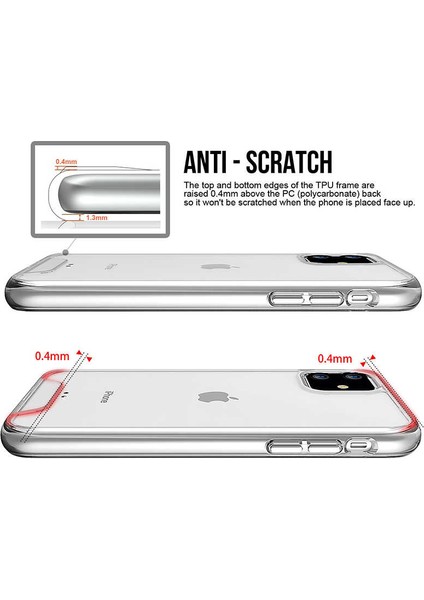 Apple iPhone 11 Kılıf Gard Ultra Sert Silikon Arka Kapak Şeffaf