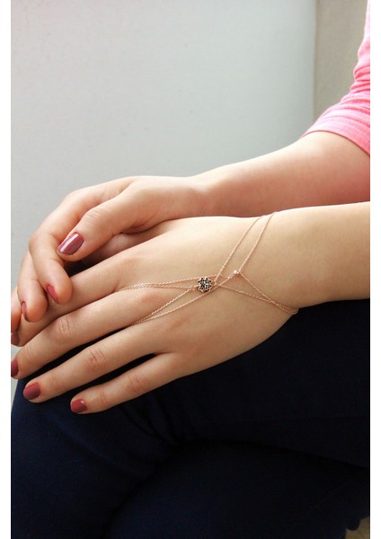 Yonca Motifli Gümüş Çift Zincirli Şahmeran fiyatları