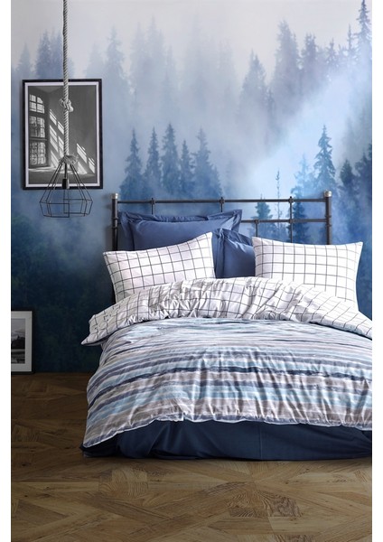 Ranforce Tek Kişilik Nevresim Takımı - Grace Mavi