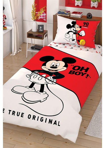 Lisanslı Tek Kişilik Nevresim Takımı - Mickey Çek Canlandır