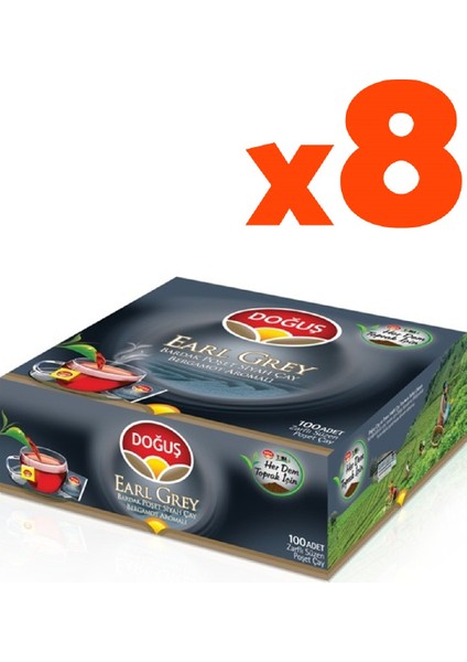 Earl Grey 100'lü Poşet Çay 8'li Set