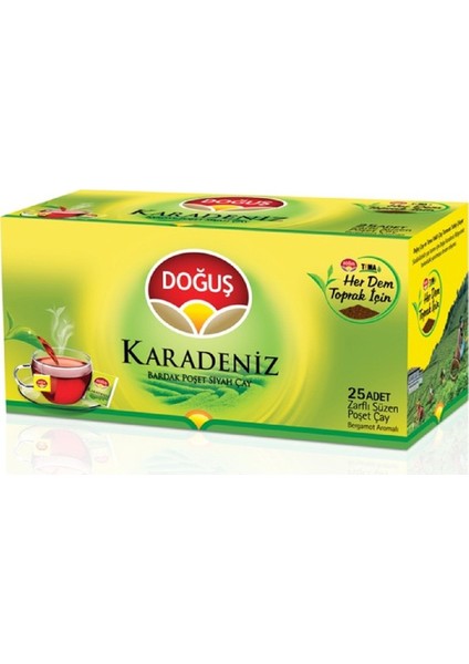 Karadeniz Bergamot Aromalı Bardak Poşet Çay 25'li 12'li Set