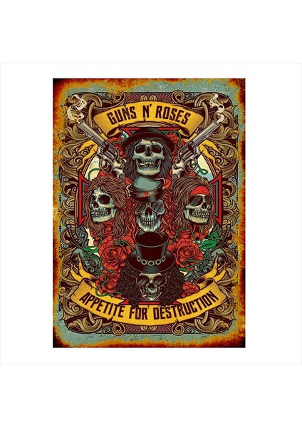 Ahşap Tablo Guns N Roses
