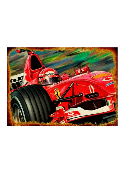 Ahşap Tablo Michael Schumacher Ferrari F1