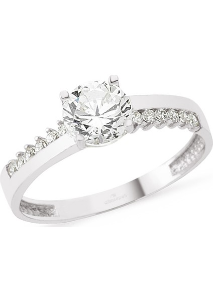 Altınsepeti Beyaz Altın Tektaşlı Yüzük AS8Y83R1