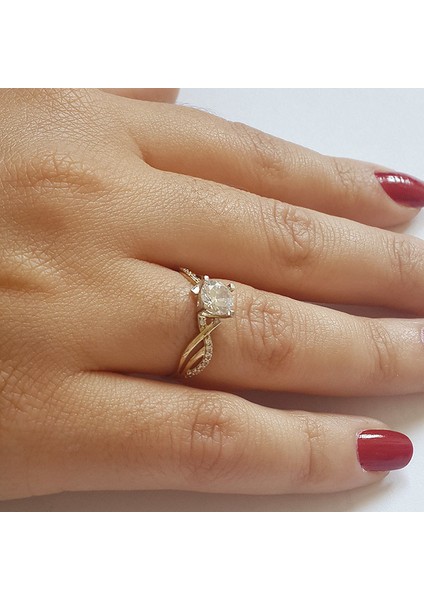 Altınsepeti Kıvrımlı Tektaş Altın Yüzük AS8Y27 fiyatları