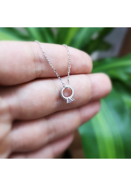 Gümüş Tektaşlı Teklif Kolyesi G803Kl fiyatları