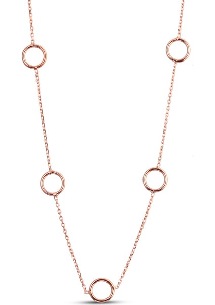 Halkalı Gümüş Rose Tasma Kolye