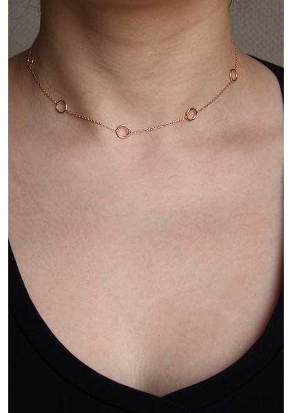 Halkalı Gümüş Rose Tasma Kolye fiyatları