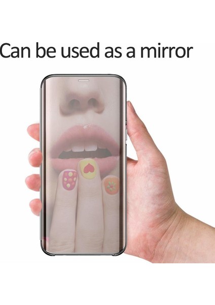Samsung Galaxy A2 Core Kapaklı Kılıf Aynalı Siyah