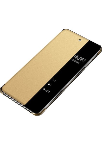 Huawei Y7 2019 Kapaklı Kılıf Altın Dore