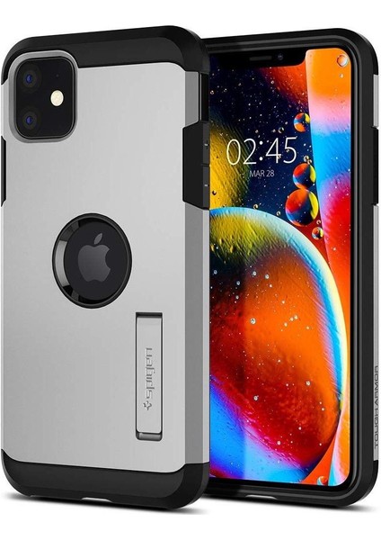 Apple iPhone 11 Kılıf Tough Armor Satin Silver - 076CS27191