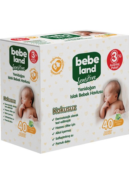 Islak Bebek Havlusu 3 x 40 Adet