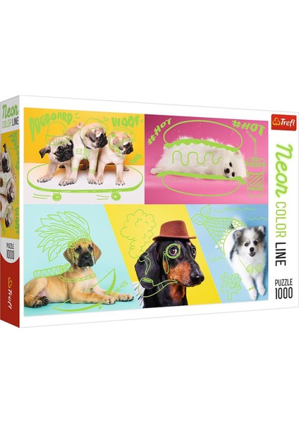 Puzzle Far Out Dogs 1000 Parça Neon Puzzle