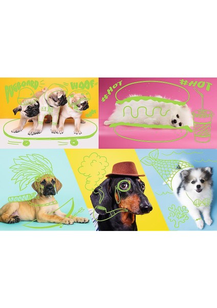 Puzzle Far Out Dogs 1000 Parça Neon Puzzle