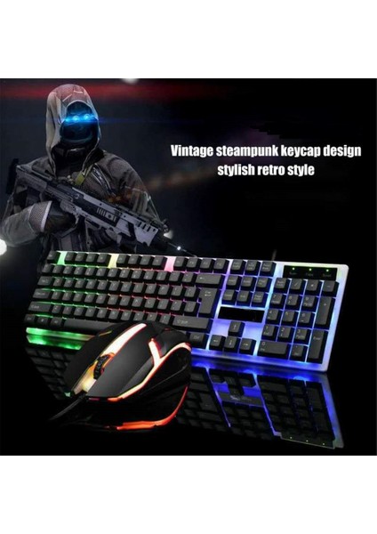 K-800 Işıklı Oyuncu Klavye Mouse Seti