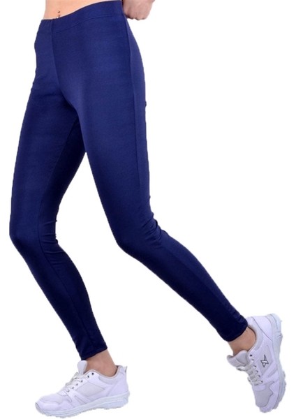 Kadın Düz Parlak Spor Tayt L - XL