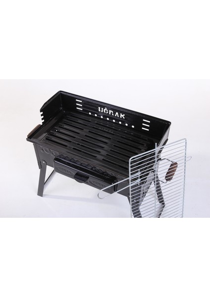 502 Çift Izgaralı Köz Çekmeceli Emaye Katlanır Mangal modelleri