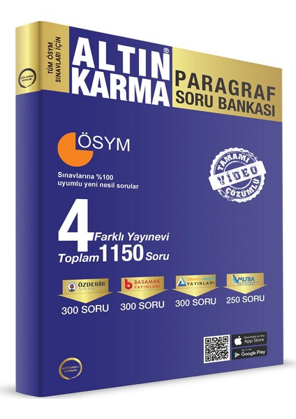 Altın Karma Yayınları 4 Kitap Paragraf Soru Bankası ÖSYM