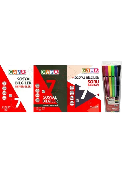 Gama Yayınları 7. Sınıf Sosyal Bilgiler 3'lü Set