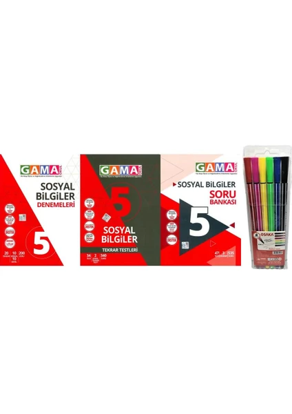 Gama Yayınları 5. Sınıf Sosyal Bilgiler 3'lü Set