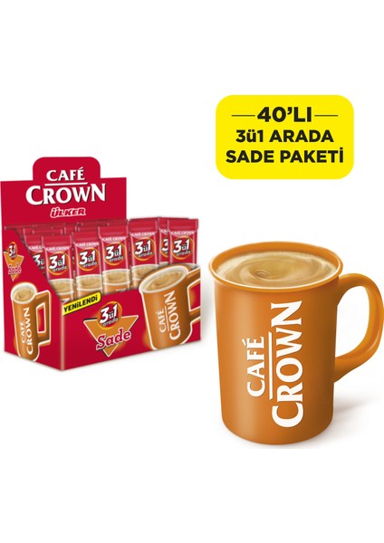 Cafe Crown 40’lı 3’ü 1 Arada Sade Paketi