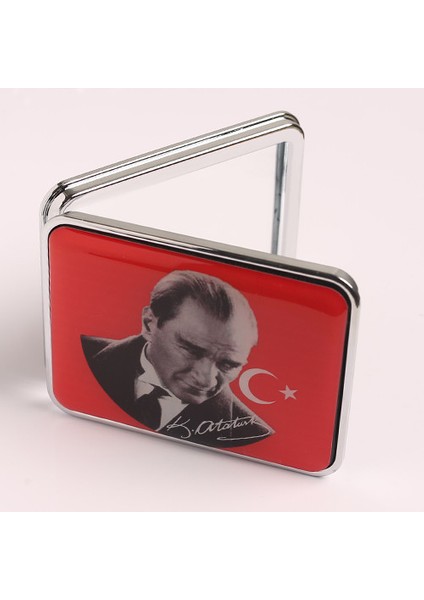 Atatürk Tasarımlı Çelik-Metal Çift Aynalı Ayna