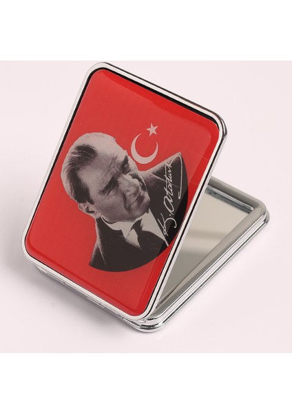 Atatürk Tasarımlı Çelik-Metal Çift Aynalı Ayna