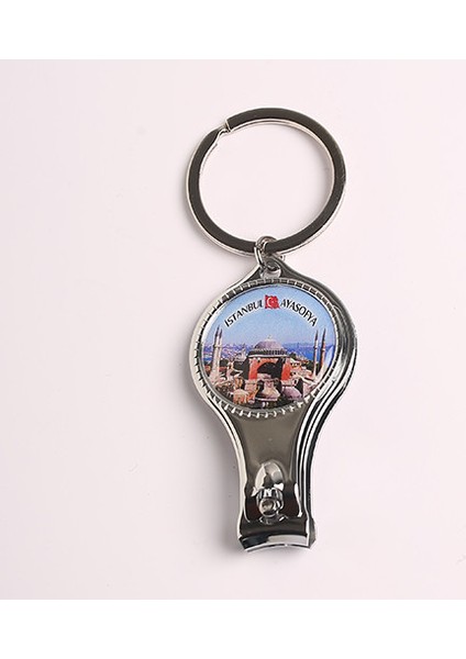 Çelik Istanbul-Ayasofya Temalı Makası ve Açacaklı Anahtarlık