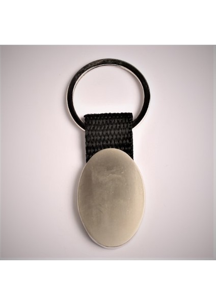 Çelik Siyah Örgü Saplı Anahtarlık-Metalik Renk
