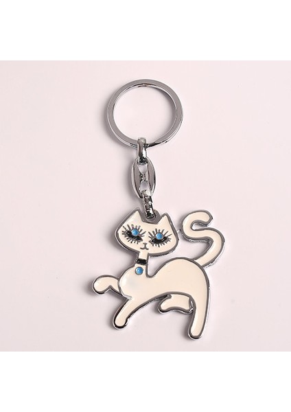 Kedi Tasarımlı Metal Anahtarlık
