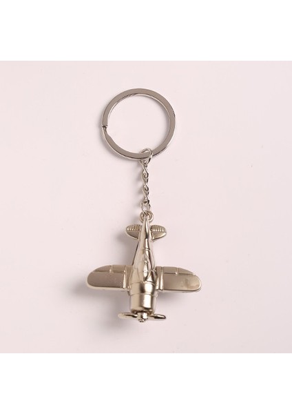 Pervaneli Uçak Tasarımlı Metal Anahtarlık
