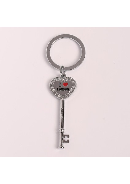 Taşlı Anahtar Tasarımlı Çelik Anahtarlık