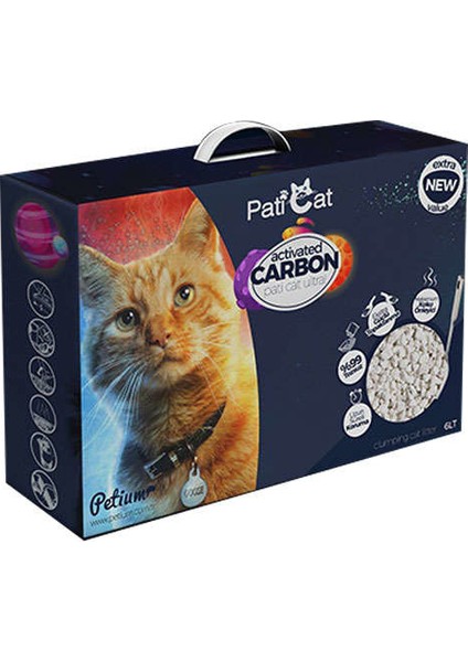 Aktif Karbonlu Topaklanan Kedi Kumu 6 l