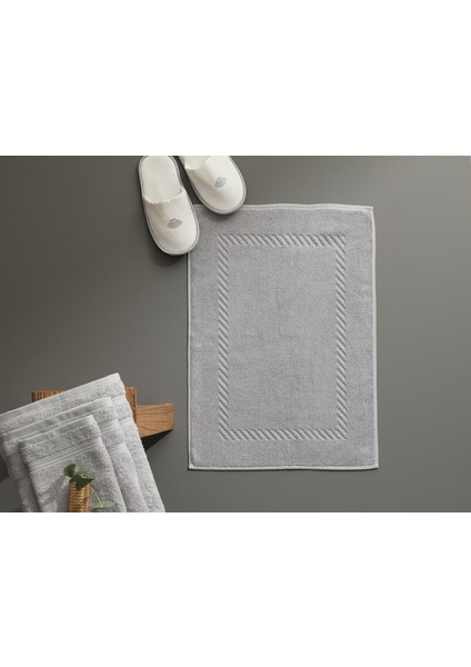 Stripe Armürlü Ayak Havlusu - Gri - 50x70 cm