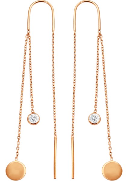 Gümüş Tasarım Rose Zincir Küpe fiyatları